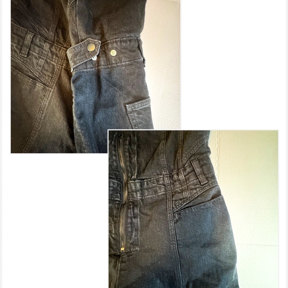 NWT Universal Thread Sleeveless Denim Jumpsuit Zip Front Coveralls Size 2 Black - Picture 4 of 14